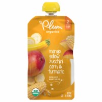 Plum Organics® Eat Your Colors® Yellow Mango Corn Zucchini & Turmeric Stage 2 Baby Food Perspective: Main