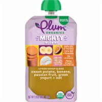 Plum Organics® Mighty 4 Blend Sweet Potato Banana Passion Fruit and Oat Toddler Pouch