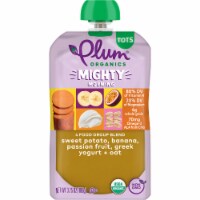 Plum Organics® Mighty 4 Blend Sweet Potato Banana Passion Fruit and Oat Toddler Pouch
