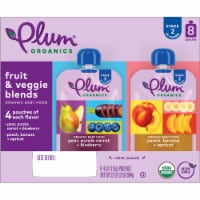Plum Organics® Stage 2 Fruit & Veggie Blends Organic Baby Food Variety Pack Perspective: Main