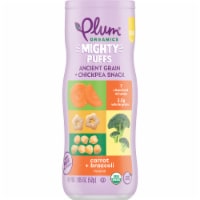 Plum Organics® Mighty Puffs Carrot & Broccoli Flavored Ancient Grain & Chickpea Baby Food Snack Perspective: Main