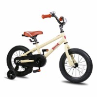 JOYSTAR Totem Kids Bike for Boys Ages 3-5 w/ Training Wheels, 14 Inch, Ivory