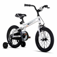JOYSTAR Whizz Kids Bike for Boys & Girls Ages 4-7 w/Training Wheels, 16 , Silver