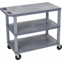 Luxor Gray 18x32 Cart 3 Flat Shelves