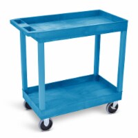 Luxor Home Office Kitchen High Capacity 2 Tub Shelves Cart in Blue