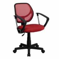 Flash Furniture Fabric Mid-Back Task Chair with Capped Arm Red WA3074RDARM