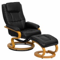 Flash Furniture Contemporary Leather Recliner and Ottoman Black BT7615BKCURV