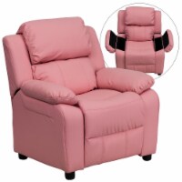 Flash Furniture Deluxe Contemporary Heavily Padded Vinyl Kids Recliner W/Storage Arms