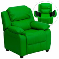 Flash Furniture Deluxe Contemporary Heavily Padded Vinyl Kids Recliner W/Storage Arms