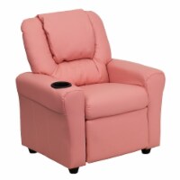 Flash Furniture Contemporary Vinyl Kids Recliner W/Cup Holder and Headrest. Pink DGULTKIDPINK