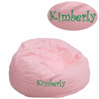 Flash Furniture DG-BEAN-SMALL-DOT-PK-EMB-GG Personalized Small Light Pink Dot Kids Bean Bag,