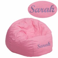 Flash Furniture DG-BEAN-SMALL-SOLID-PK-EMB-GG Personalized Small Solid Light Pink Kids Bean B