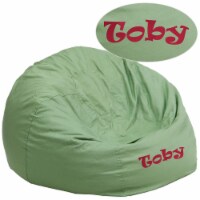 Flash Furniture DG-BEAN-LARGE-SOLID-GRN-EMB-GG Personalized Oversized Solid Green Bean Bag, 1
