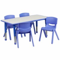 Flash Furniture YU06034RECTBLBL 23.63 x 47.25 Plastic Rectangle Activity Table Blue