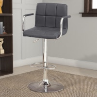 Corfu Contemporary Bar Stool With Arm In Gray- Saltoro Sherpi