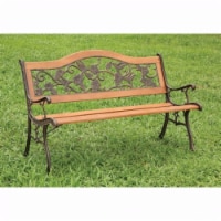 Alba Transitional Park Bench, Antique Oak Finish- Saltoro Sherpi