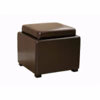 Tate Storage Ottoman in Dark Brown
