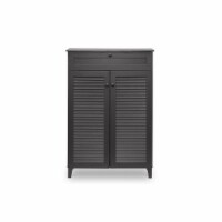Baxton Studio FP-03LV-Espresso Harding Espresso Shoe-Storage Cabinet - 45.25 x 30.75 x 14.63