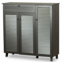 Baxton Studio FP-05LV-Espresso Pocillo Wood Shoe Storage Cabinet - 45.25 x 45.25 x 14.5 in.