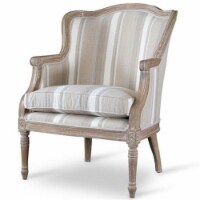Baxton Studio Charlemagne Accent Chair in Brown and Beige