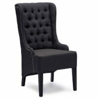 Baxton Studio Vincent Tufted Wingback Accent Chair in Gray and Black