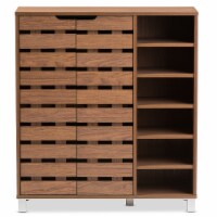 Shirley 2-Door Shoe Cabinet in Walnut