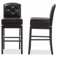 Baxton Studio Ginaro 31  Faux Leather Swivel Bar Stool (Set of 2)