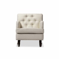 Baxton Studio Bethany Tufted Rocker in Light Beige and Dark Espresso