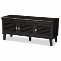 Baxton Studio Sheffield 3 Door Faux Leather Shoe Bench in Espresso