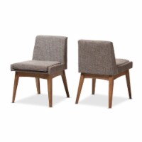 Baxton Studio Nexus Dining Side Chair in Gray and Brown (Set of 2)