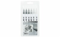 Zig Clean Color Real Brush Mark St 6VB Cl Gray 6pc