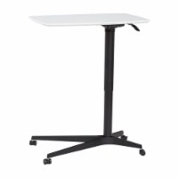 Unique Furniture 28  Height Adjustable Lift Table with Metal Base in White