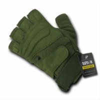 RapDom T23-PL-OLV-04 Lightweight Half Finger Glove - Olive- Extra Large