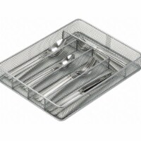 Honey Can Do Steel Mesh Cutlery Tray - Silver