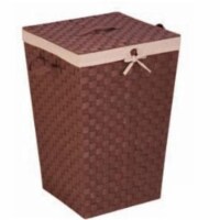 Honey-Can-Do Decorative Woven Hamper with Lid Java Brown (HMP-02980)