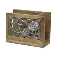 NuSteel TG-NP-01N Wooden Napkin Holder with Polished Wood & Nickel