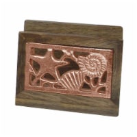 NuSteel TG-NP-01C Wooden Napkin Holder with Burnt Wood & Copper