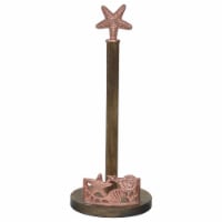 NuSteel TG-KPTH-01C Wooden Kitchen Paper Towel Holder with Burnt Wood & Copper