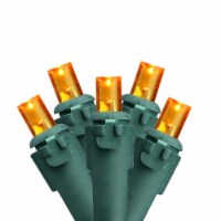 S4 Lights 50ct Yellow Wide Angle LED Christmas Lights, Green Wire