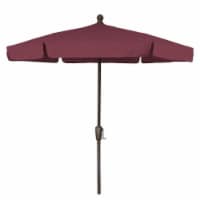 Fiberbuilt 7GCRCB-Burgundy 7.5 ft. 6 Rib Crank Champagne Bronze Hex Garden Umbrella with Burg