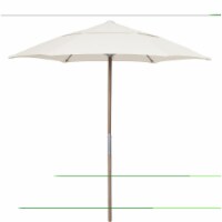 Fiberbuilt Home 7BPU-6R-WDO-SP-Natural 7.5 ft. Hex Beach Umbrella 6 Rib Push Up Natural Oak w