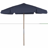 Fiberbuilt Home 7BPU-6R-WDO-TX-Navy Blue 7.5 ft. Hex Beach Umbrella 6 Rib Push Up Natural Oak