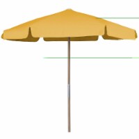 Fiberbuilt Home 7BPU-6R-WDO-TX-Yellow 7.5 ft. Hex Beach Umbrella 6 Rib Push Up Natural Oak wi