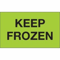 Tape Logic DL1114 3 x 5 in. - Keep Frozen Fluorescent Green Labels - Roll of 500