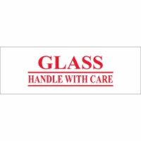 Tape Logic Pre-Printed Carton Sealing Tape  Glass - Handle With Care  2.2 Mil 2  T901P17