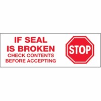 Tape Logic T901P0118PK 2 in. x 55 yards - Stop If Seal is Broken Pre-Printed Carton Sealing T