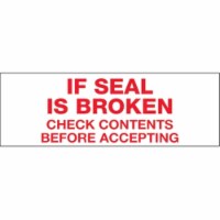 Tape Logic Pre-Printed Carton Sealing Tape  If Seal Is Broken...  2.2 Mil 2  x 5 T901P1618PK