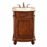 Elegant Decor VF-1009 24 in. Single Bathroom Vanity Set - Marble Counter Top, Brown