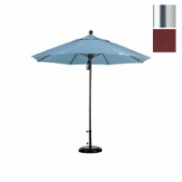 California Umbrella Venture 9' Silver Market Umbrella in Terracotta