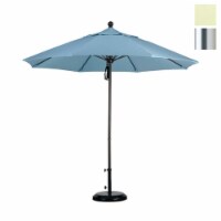 California Umbrella Venture 9' Silver Market Umbrella in Canvas